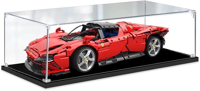 Easycase Acrylic Display Case For LEGO 42143 Technic Ferrari Daytona SP3 Figure Storage Box Dust Proof Glue