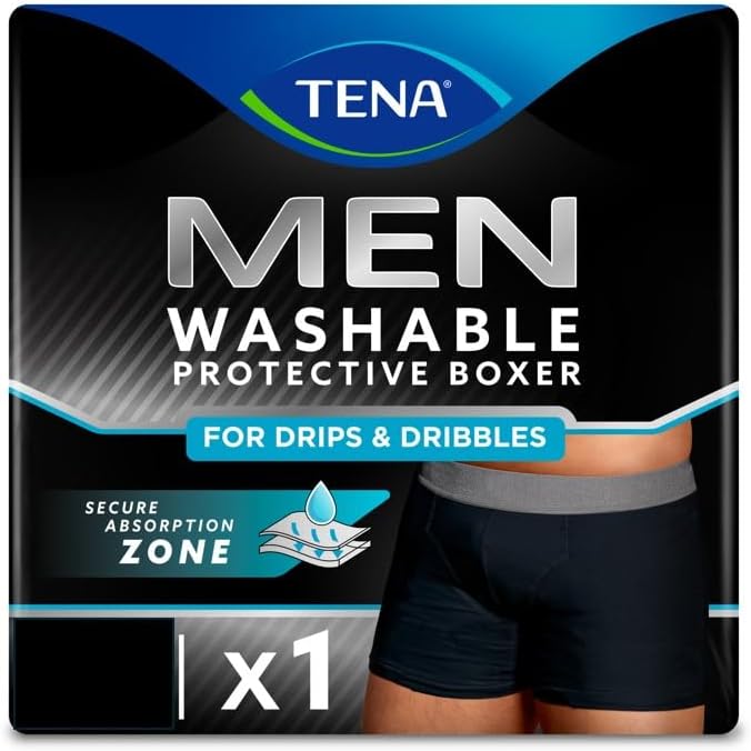 Tena Men Washable Boxer Black - Medium 1 Pack