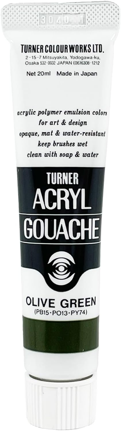 Turner : Acrylic Gouache Paint : 100ml : Olive Green 46