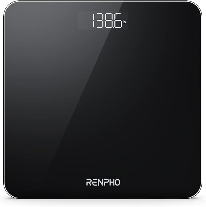 RENPHO 28cm Digital Bathroom Scale Highly Accurate Scale for Body Weight with Lighted LED Display