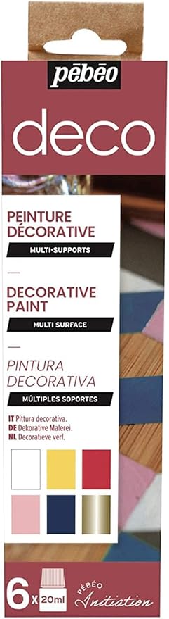 Pebeo Deco Initiation Paint Set Gloss Assorted 6 Pack