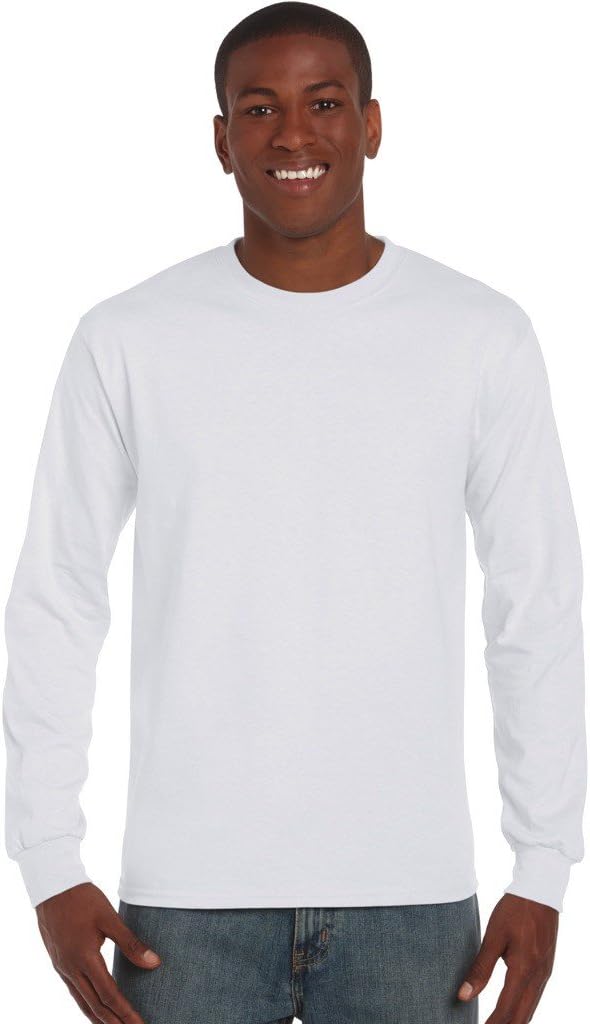 Gildan Mens G5400 Heavy Cotton Long Sleeve T-Shirt, 2-Pack Long Sleeve Shirt