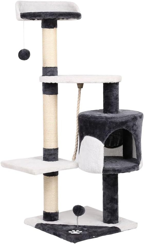 i.Pet Cat Tree 112cm Trees Scratching Post Scratcher Tower Condo House