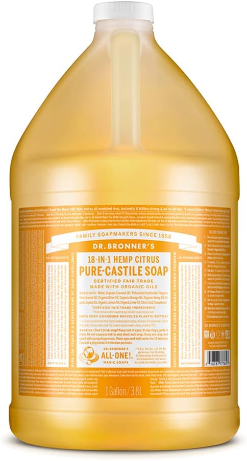 Dr Bronner's Pure Castile Soap Liquid Rose 3.78L