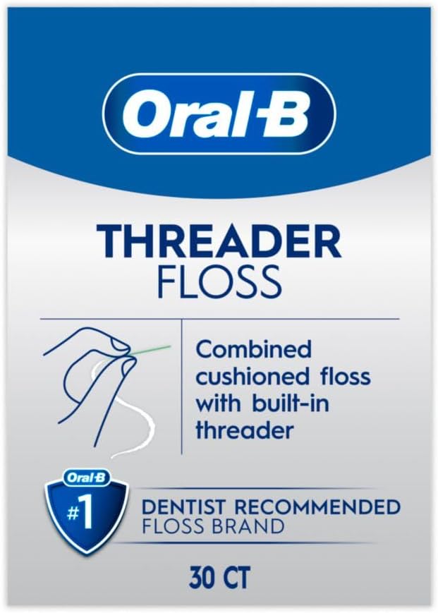 Glide Threader Floss, 30-Count Boxes of Single-Use Packets (Pack of 6)