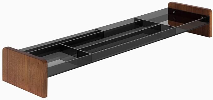 Desky Monitor Stand Organiser Walnut