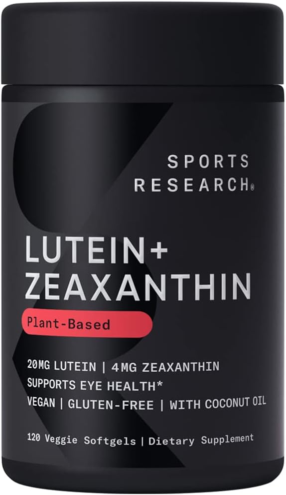 Vegan Lutein + Zeaxanthin (20mg) with Organic Coconut Oil for Better A