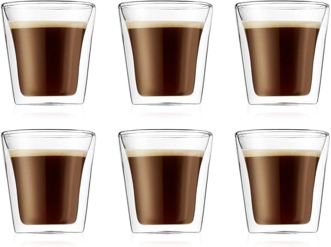 Bodum Canteen Double Wall Glass Set of 6 100ml