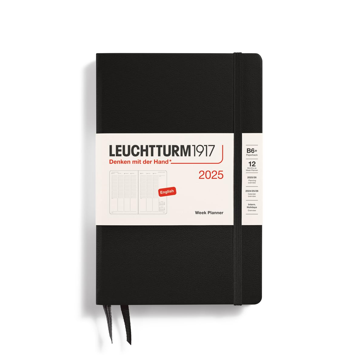Leuchtturm1917 2025 Weekly Planner and Notebook Master A4+ Black