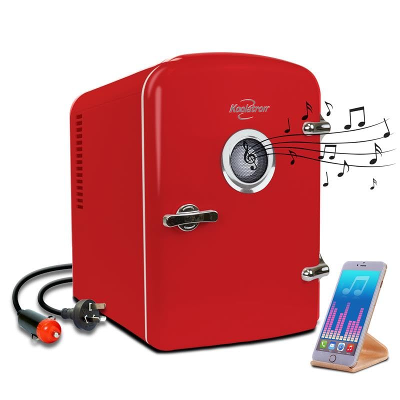 Koolatron 4L Green Retro Mini Fridge, Portable Refrigerator