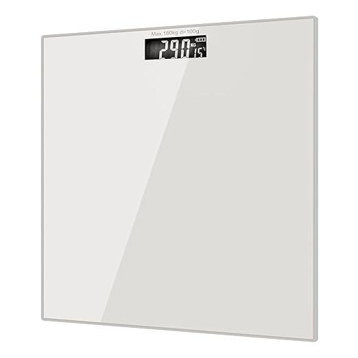 Clevinger Silver Digital Glass Bathroom Scale Max Capacity 180kg