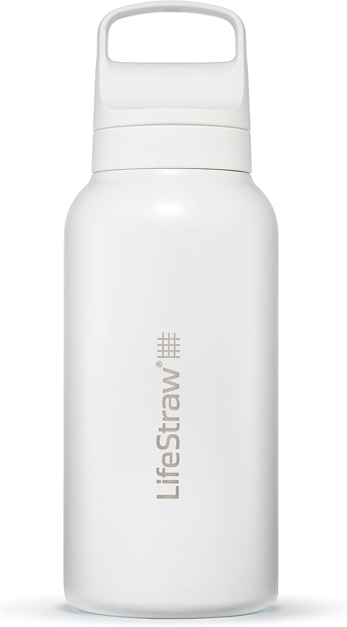 LifeStraw Go 2.0 - 1L Stainless Steel Water Filter Bottle - White
