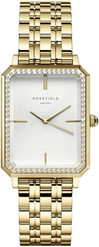 Womens Rosefield Octagon Stones Watch Gold