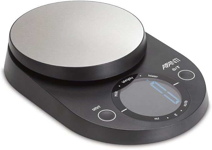 Avanti Large Display Digital Kitchen Scale Black