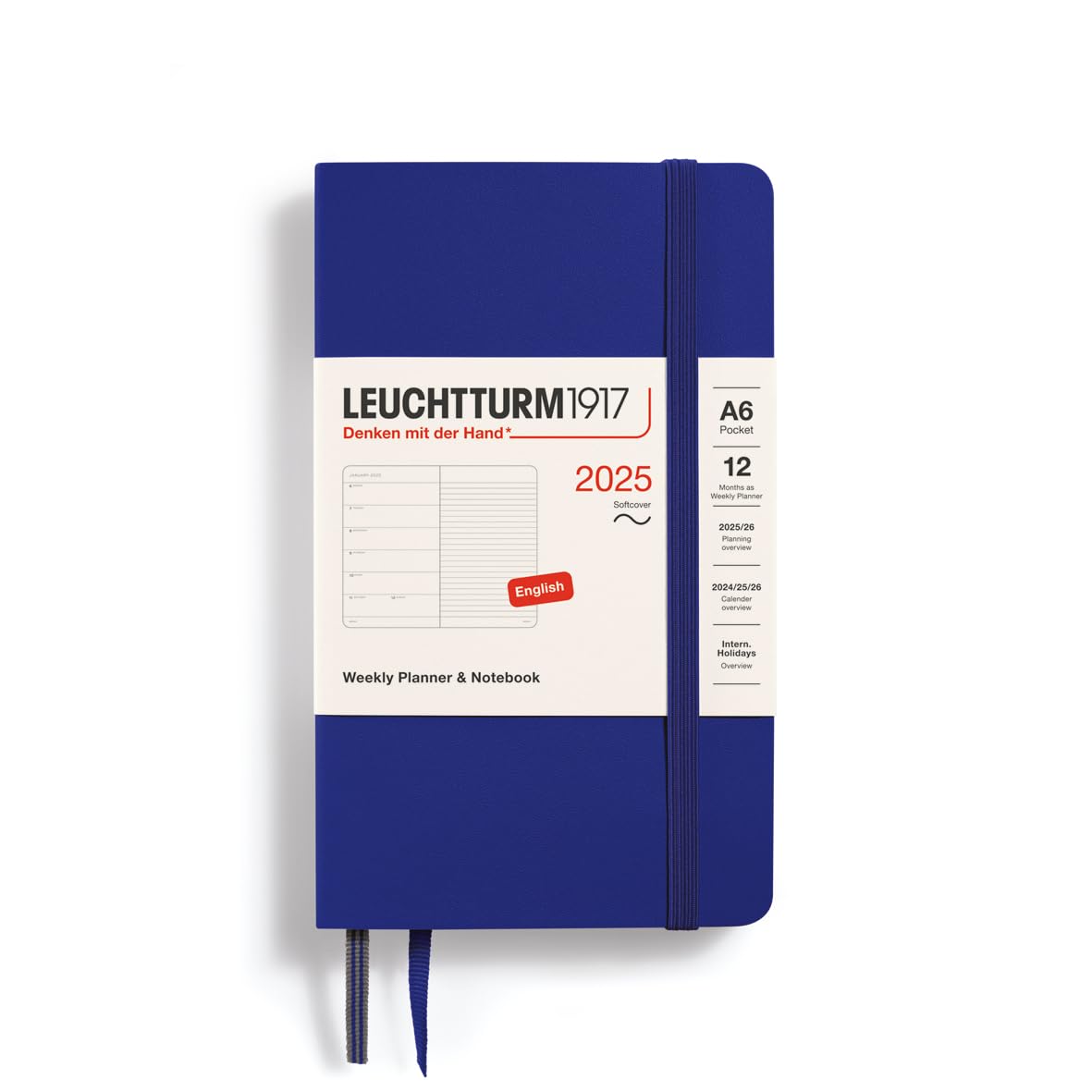 Leuchtturm1917 - 2025 Diary - Weekly Notebook - A6 - Ink (Soft)