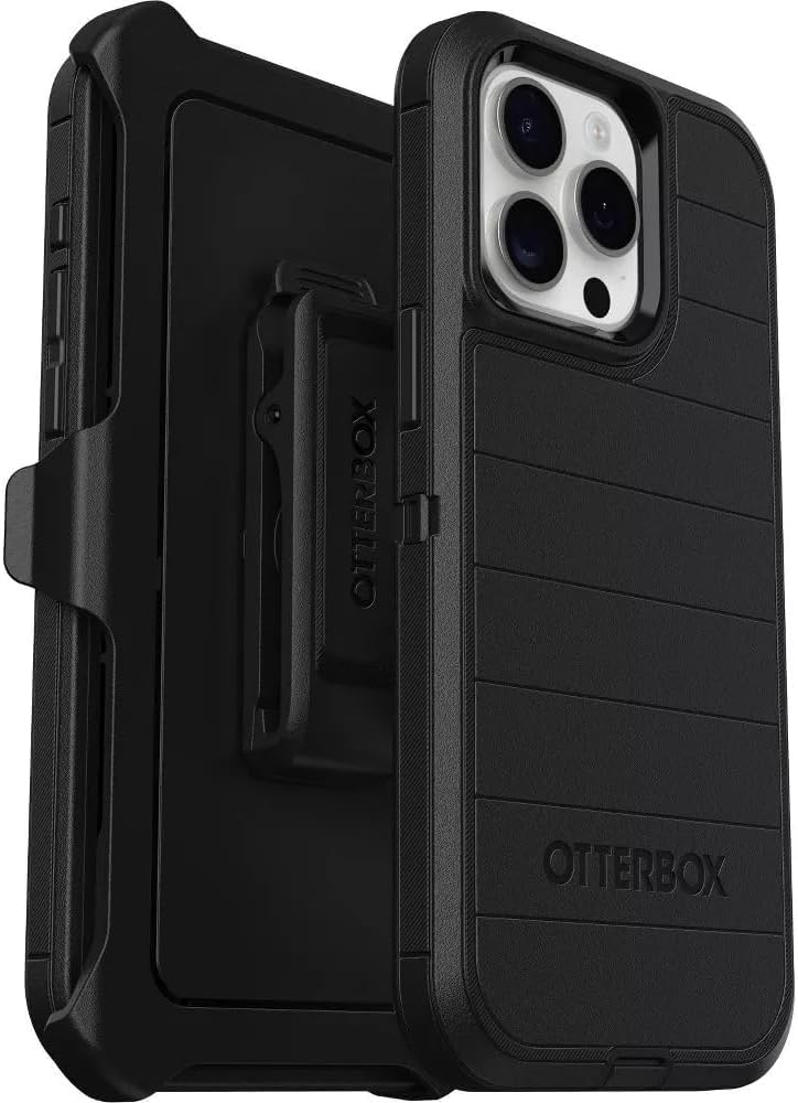 OtterBox Defender Case - For iPhone 15 Pro Max - Black