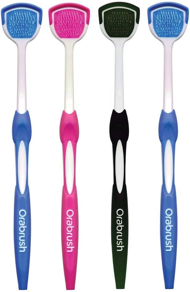Orabrush Tongue Scraper, Tongue Cleaner Helps Fight Bad Breath, 4