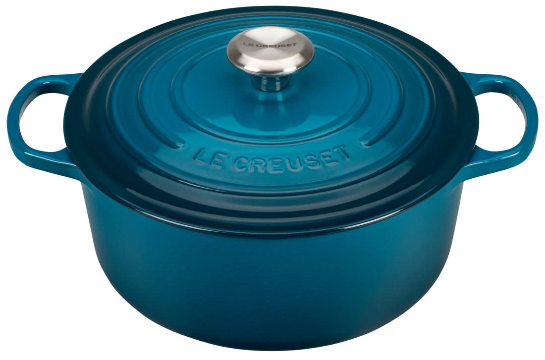 Le Creuset Signature Cast Iron Round Casserole 26cm Caribbean Blue