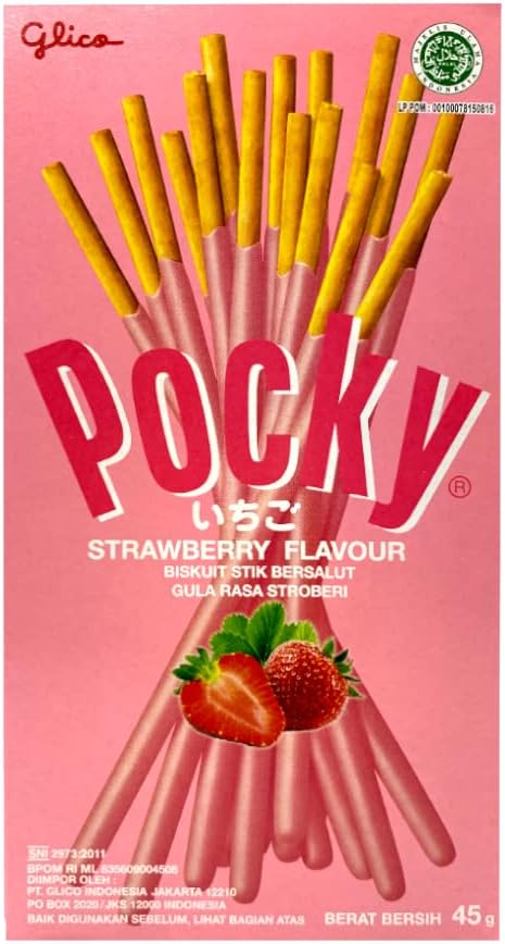 Glico Pocky Stick Strawberry Biscuits 45g x 10