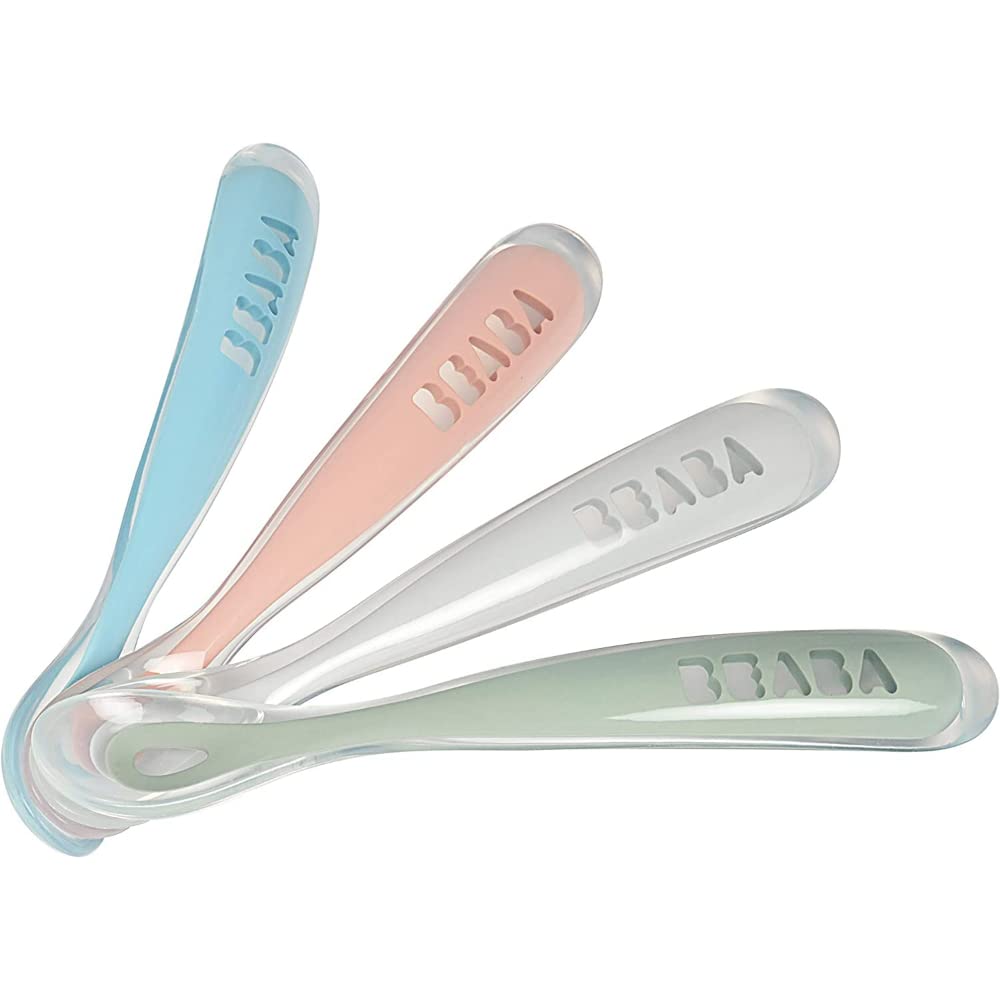 Beaba Ergonomic 1st Stage Silicone Spoons, Set of 4