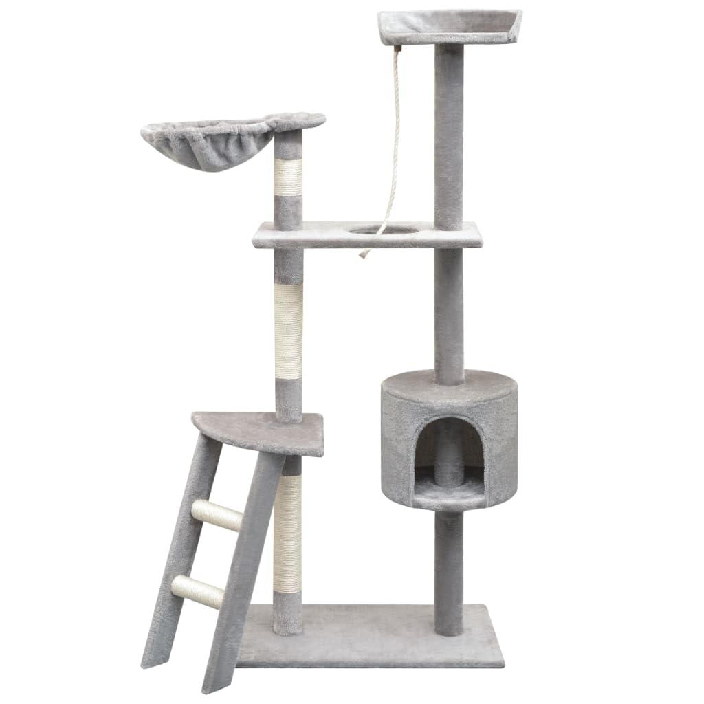 vidaXL - Cat Tree with Sisal Scratching Posts - Grey- 150 cm