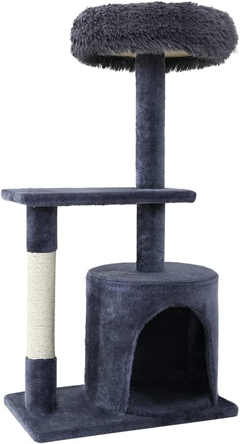 I Pet Cat Tree Scratching Post Scratcher Tower Condo House Grey 94cm