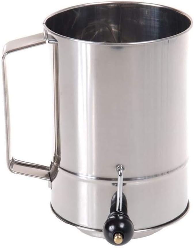 Appetito Stainless Steel 5 Cup Flour Sifter Crank