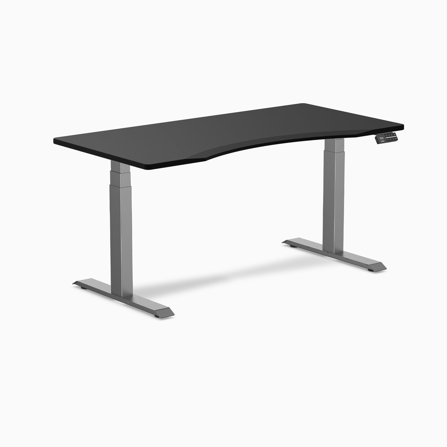 Desky Dual Ergo Edge Sit Stand Desk - Black 1200x750mm