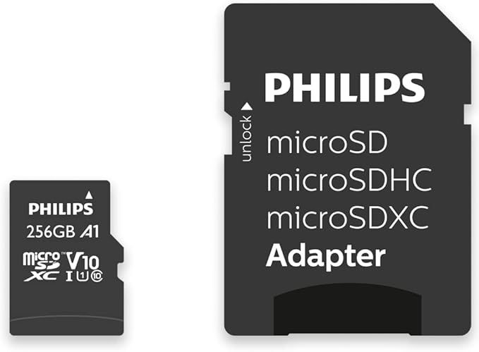 Philips microSDXC 256GB Class 10 UHS-I U1 Memory Card Clear