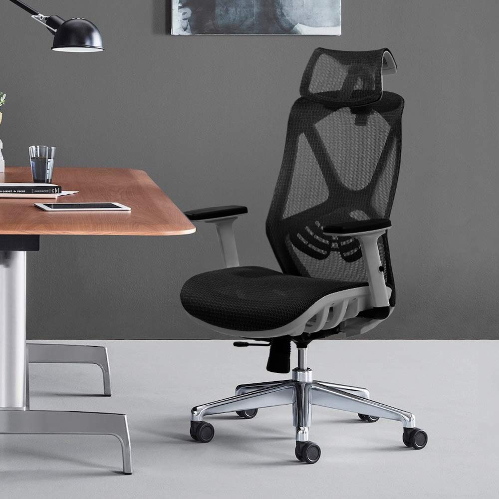 MIUZ Computer Work Executive Gaming Chair Home Office Study Desk Chairs Ergonomic Mesh Black