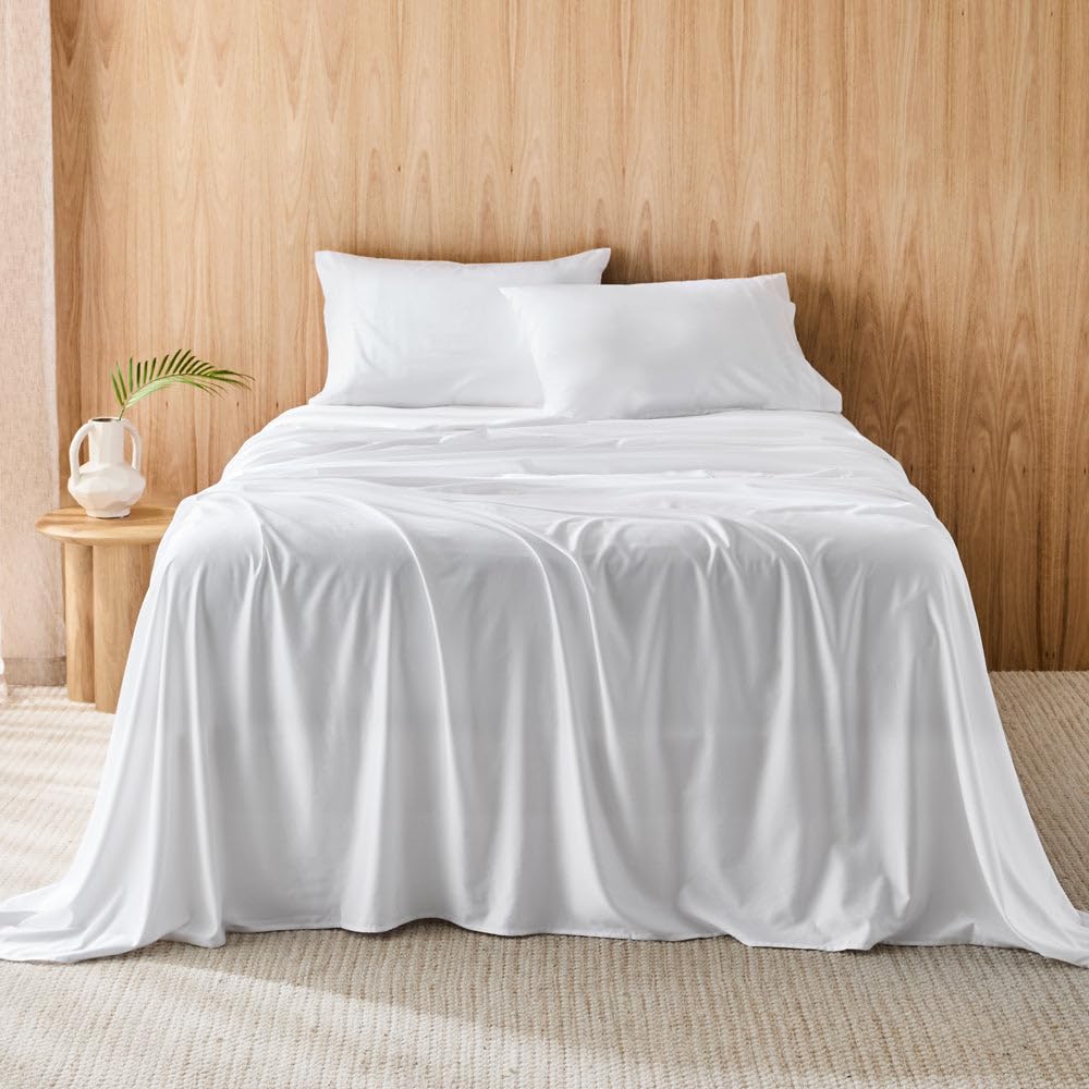 MyHouse Riley Bamboo Cotton Sheet Set White / Super King