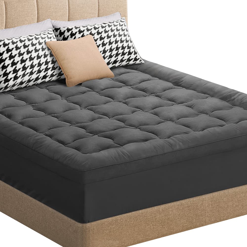 S.E. Pillowtop Bamboo Charcoal Mattress Topper Protector Pad King 7cm Single - Earn Everyday Rewards, AfterPay Available