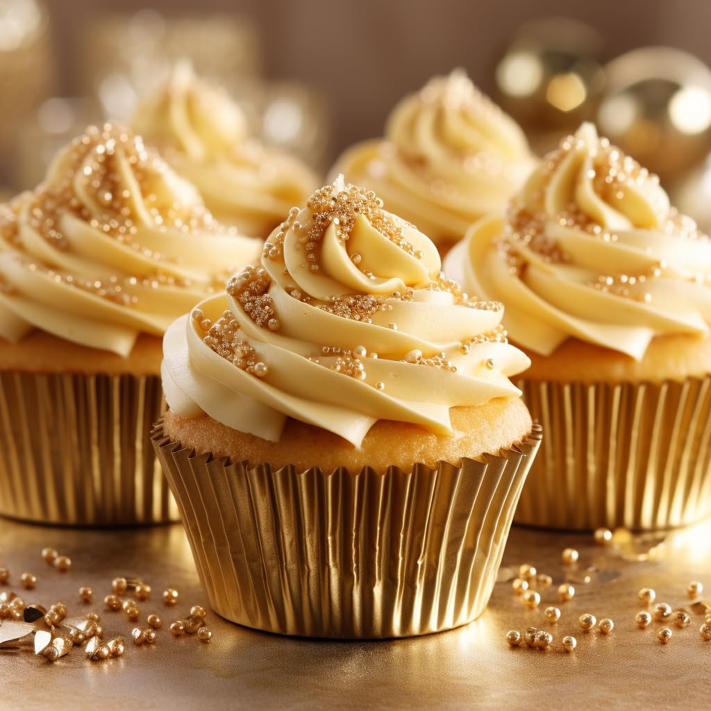 Gold Foil Cupcake Baking Cups | Standard 50mm | 50 Pack