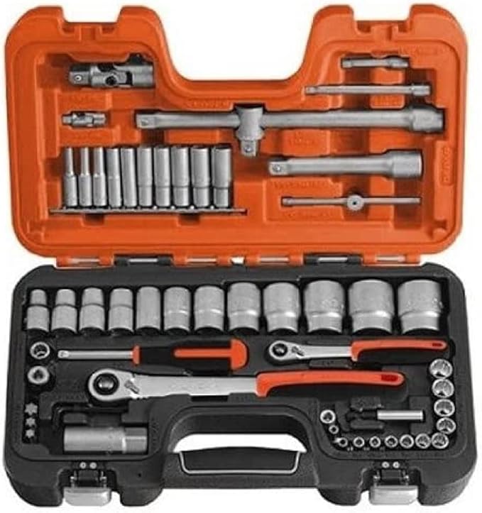 Bahco 56 Piece Socket & Bit Set, 1/2 In, 1/4 in Square Drive, S560