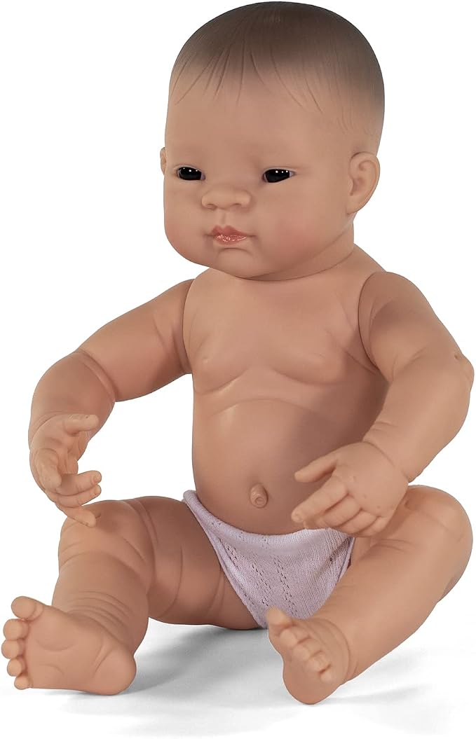 Miniland 40cm Anatomically Correct Newborn Baby Doll, Asian Girl