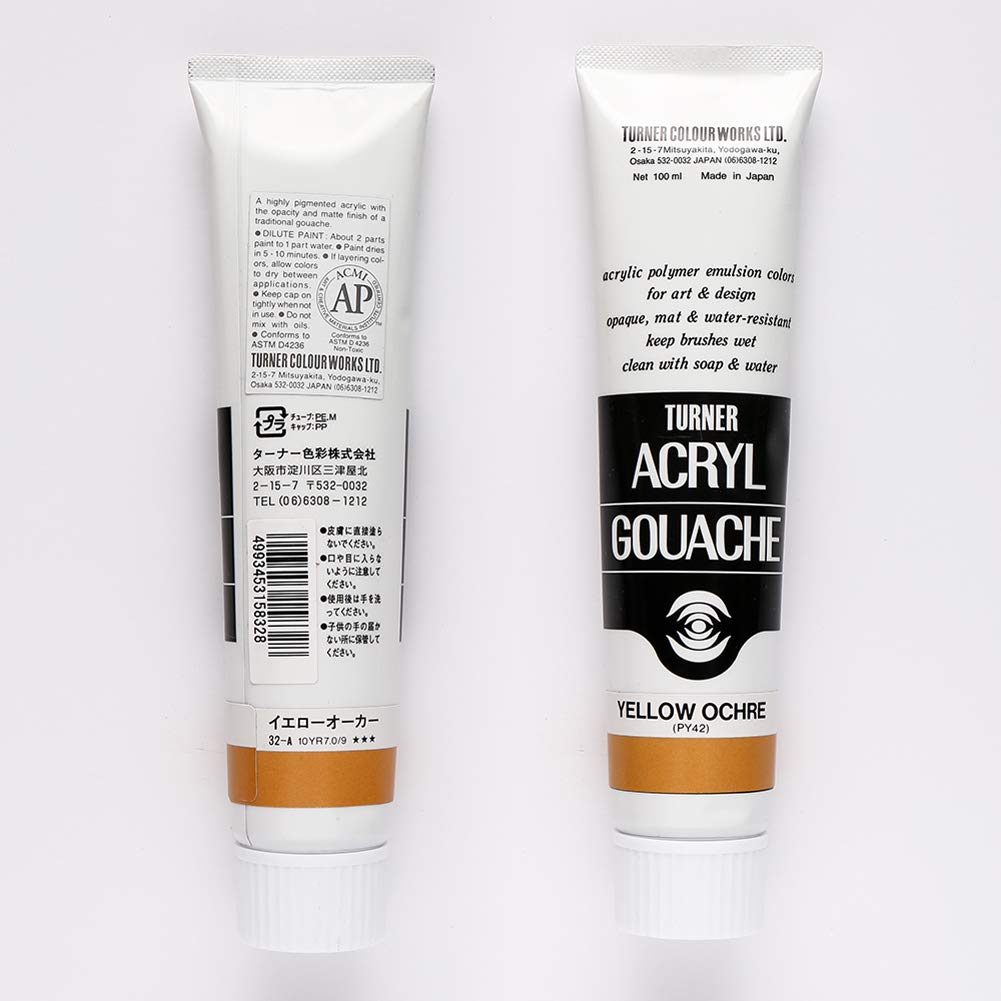 Turner : Acrylic Gouache Paint : 20ml : Yellow Ochre 32