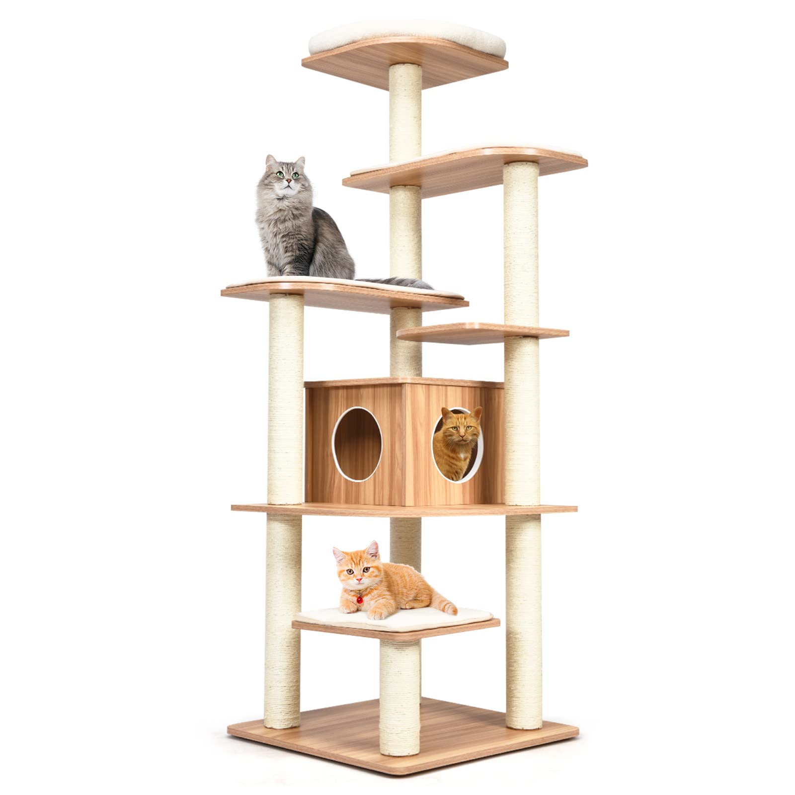 Giantex 176cm Cat Tree Scratching Post Scratcher Cat Tower Condo Activity House Pet Toy Furniture - AfterPay & zipPay Available