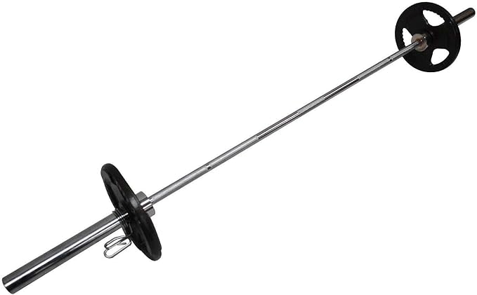 220cm Olympic Barbell Bar Weight - 10kg x 2 Weight Plate Free Spring Collars