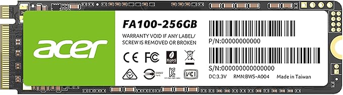 Acer FA100 256GB SSD Hard Drive M.2 Clear