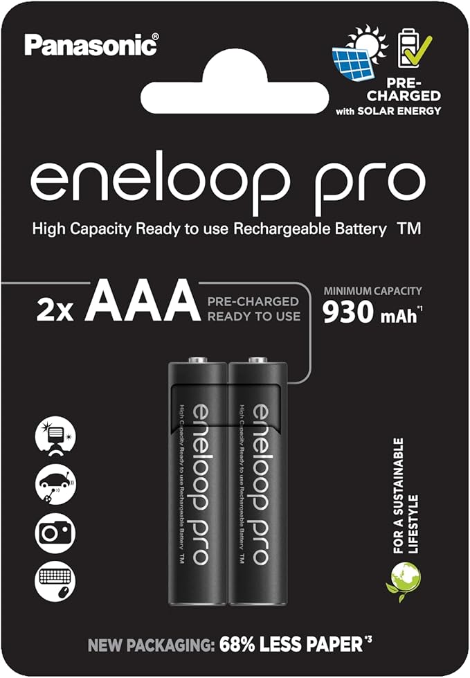Eneloop Bk-4hcde/2be Rechargeable Battery 930mAh 2 Units Silver