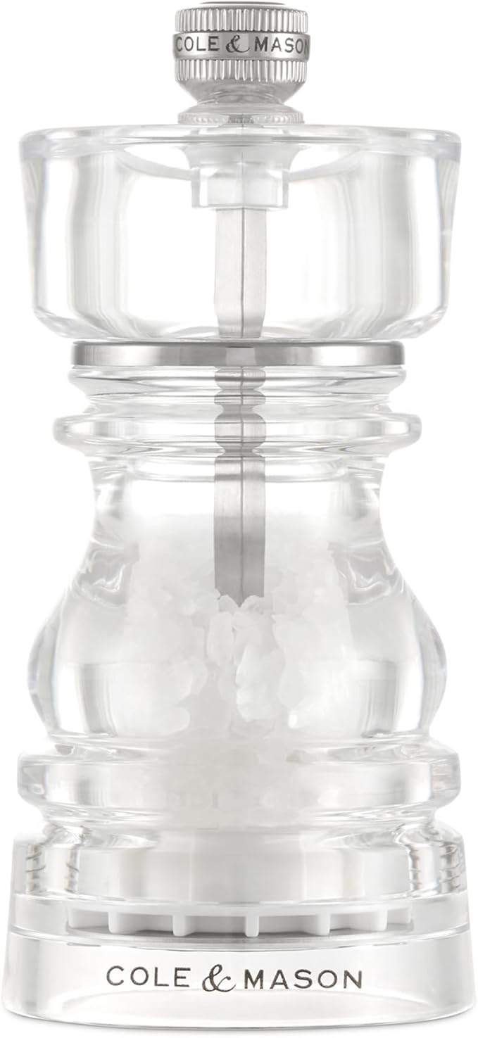2pc Cole & Mason London Acrylic Salt/Pepper Mill Set 13cm - Clear
