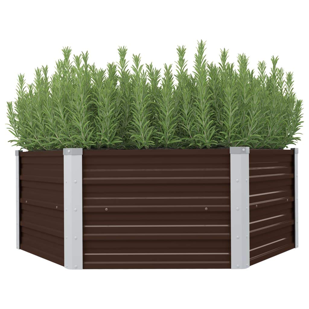 Raised Garden Bed 129x129x46 cm Galvanised Steel - Grey