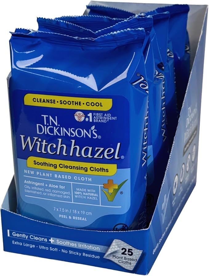 Dickinson's Witch Hazel Soothing Cleansing Cloths 25 Count