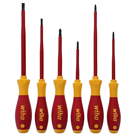 Wiha Tools 35890 Screwdriver Set Insulated Slotted Phillips Square 6 PC
