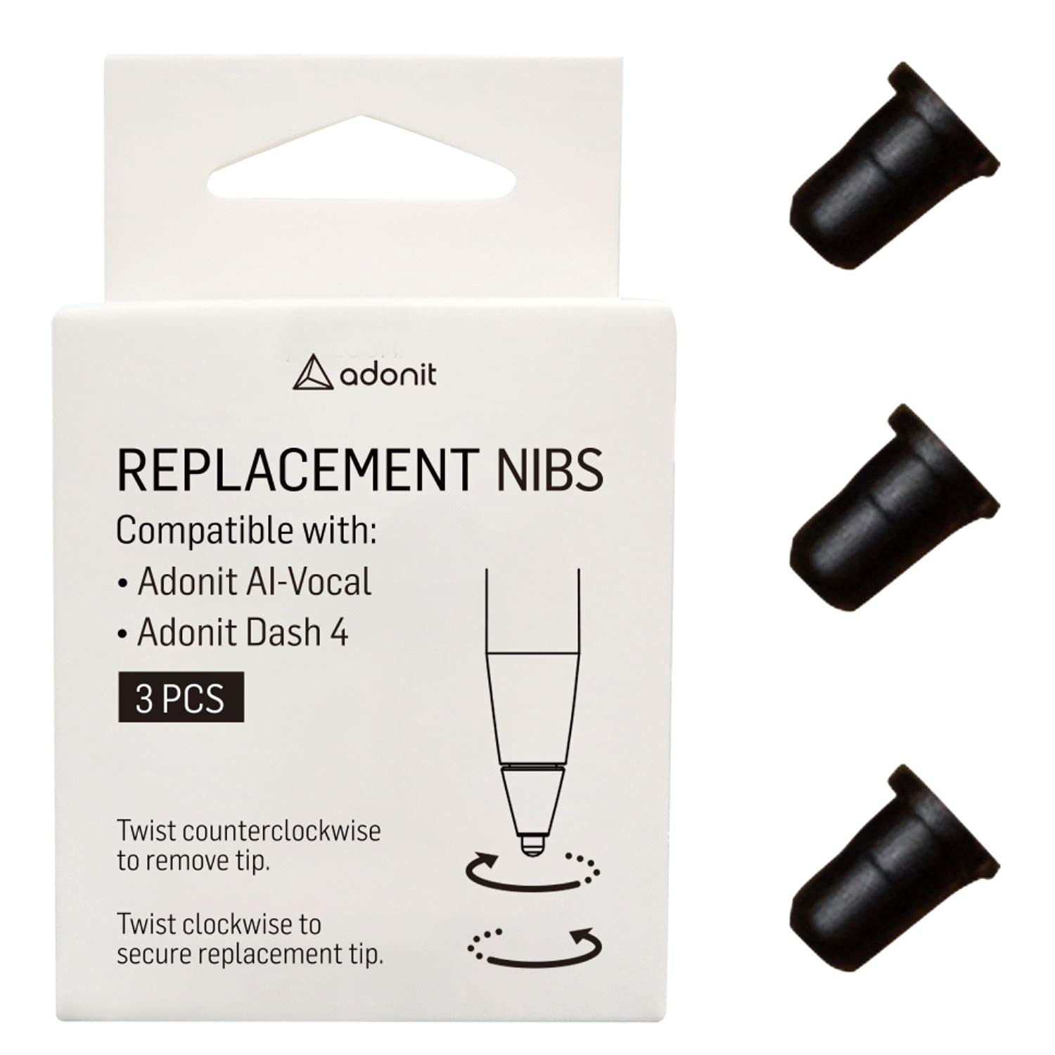 Adonit Replacement Nib For AI-Vocal and Dash 4 (3 Pack)