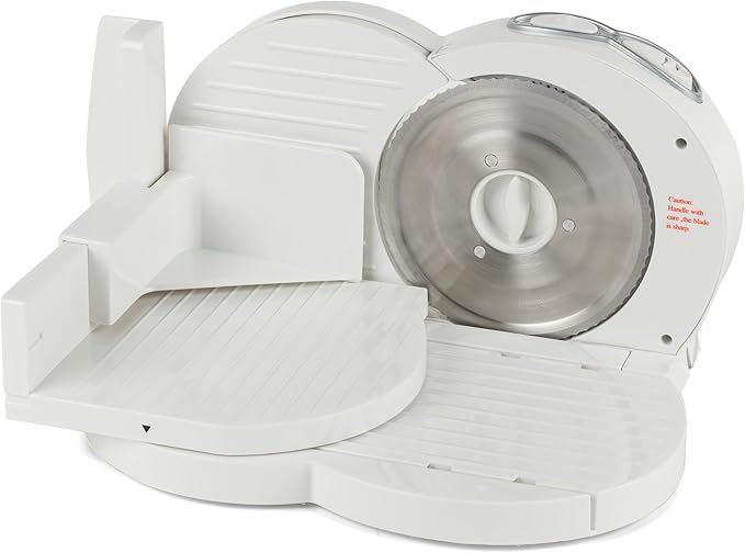 Progress EK3683P Compact Meat Slicer, Electric Food Cutter, 3 Speed Settings, 1-15mm Adjustable Thickness, Stainless Steel Blade, Finger Protection