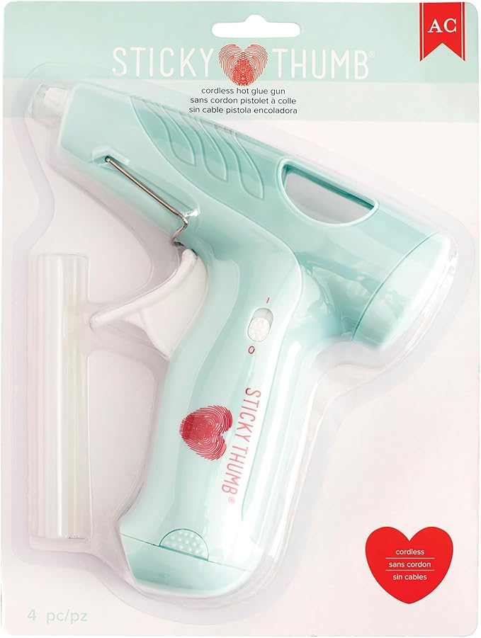 Sticky Thumb Cordless Mini Hot Glue Gun Blue