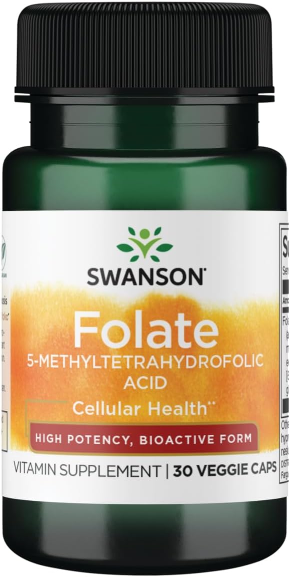 Swanson Folate 5-Methyltetrahydrofolic Acid 800 mcg 30 Capsules