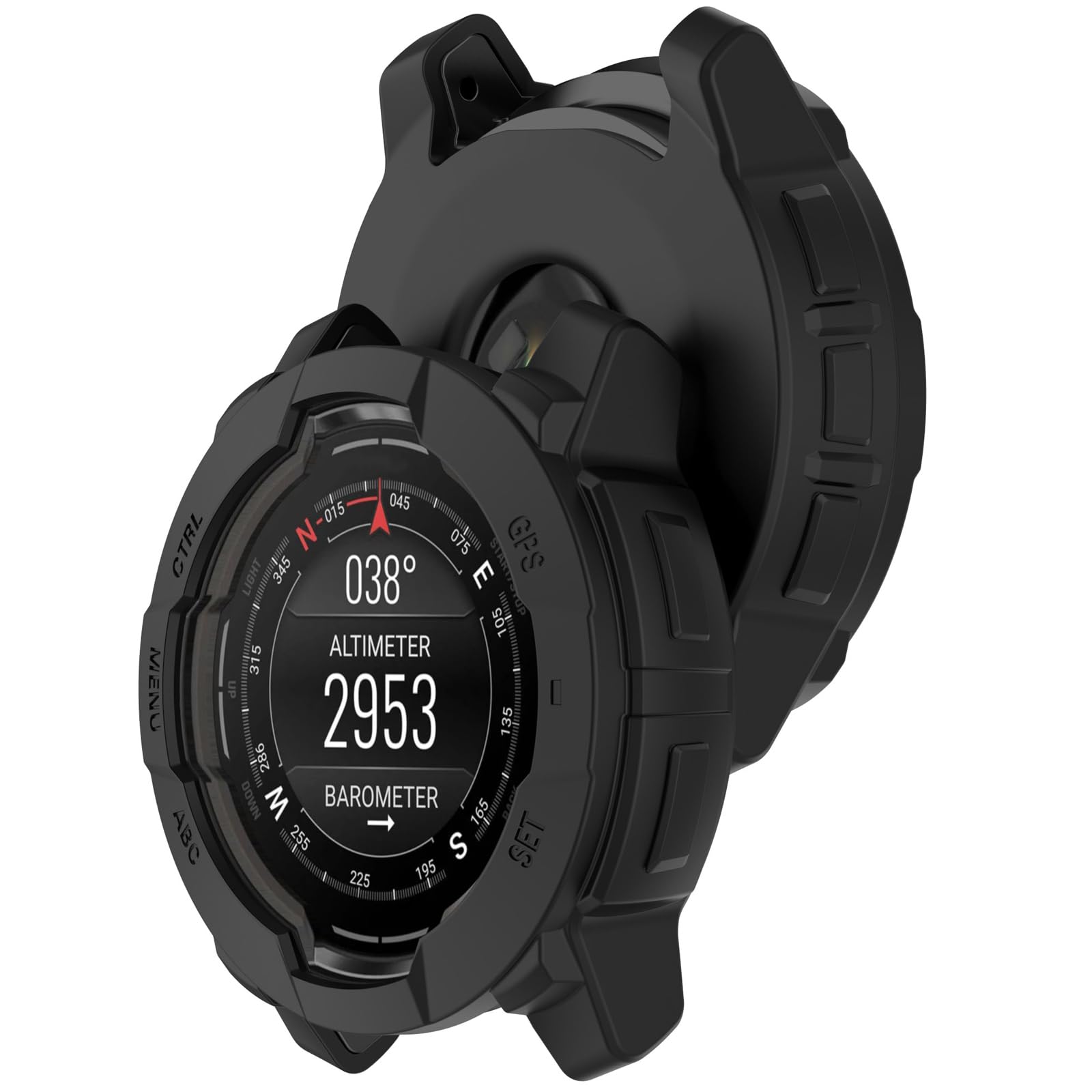 Wigento for Garmin Instinct 3 AMOLED / Solar 50mm Silicone Protective Case Black