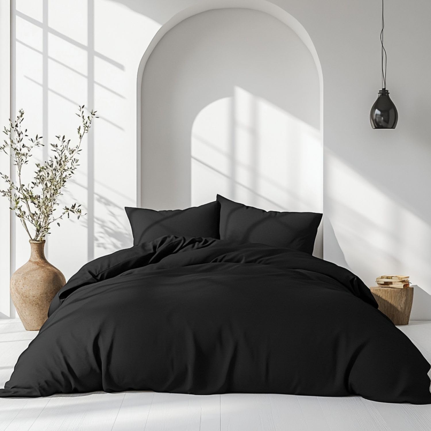 Amsons Single Bed Quilt Cover Set - Black